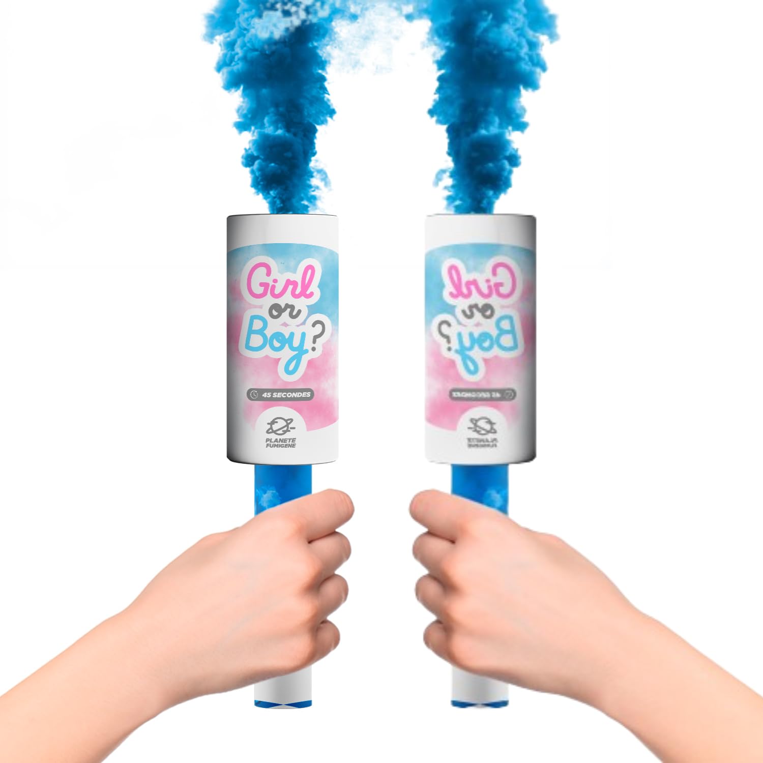 Fumigènes à Main Bleu Baby Shower Garçon - 60 Secondes De Fumée Dense Pour Gender Reveal