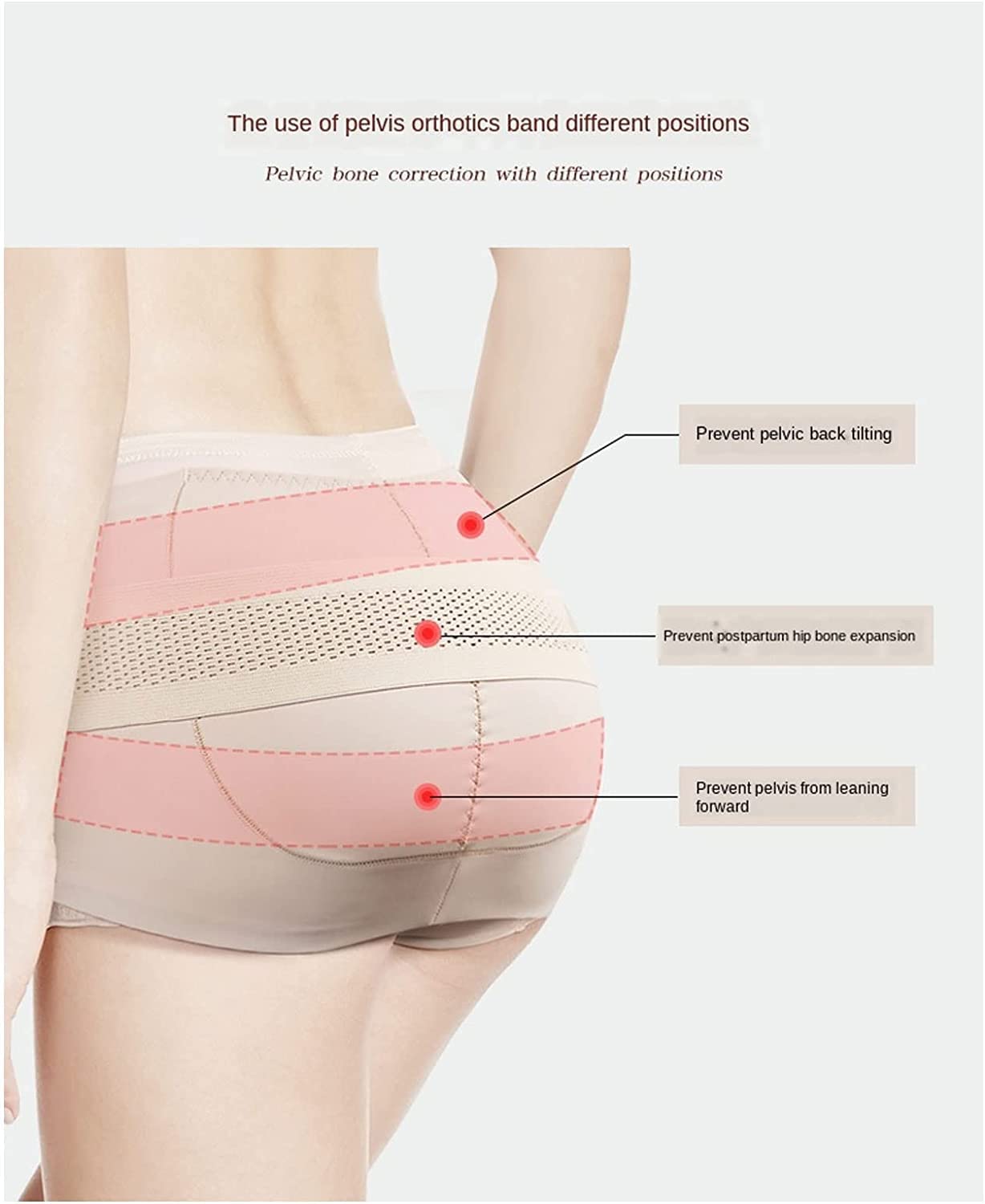Postparto Faja de cadera Cinturón Hebilla delantera Faja Correa de hueso pélvico Faja de cadera Faja Cinturón Banda de corrección de pelvis Cintura para mujeres Alivio de la ciática Pelvis 22.11.9 (C