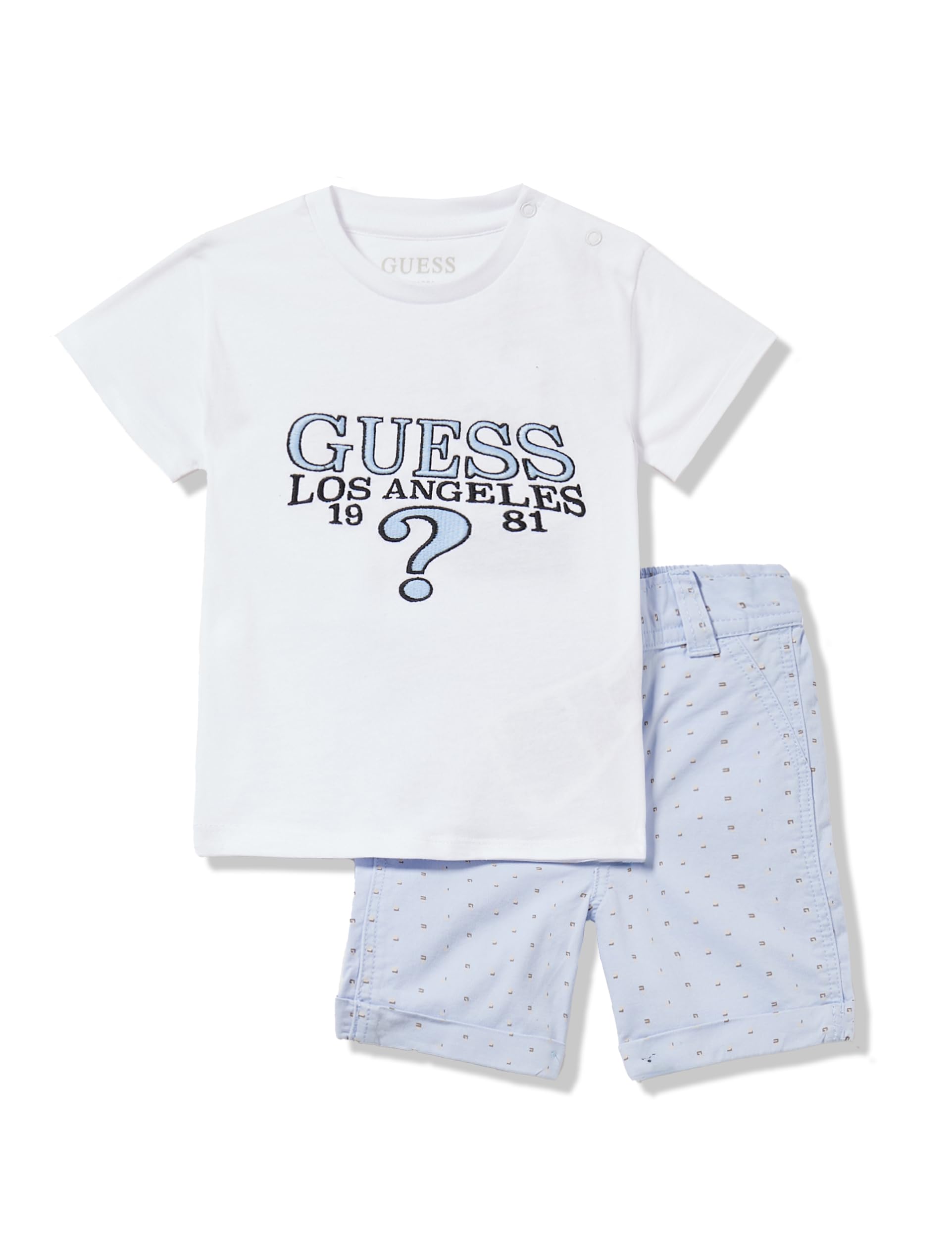 GUESS Kurzärmelige Jersey-Strick-Shorts für Babys, Jungen, aus Bio-Baumwolle, Spielbekleidungs-Set