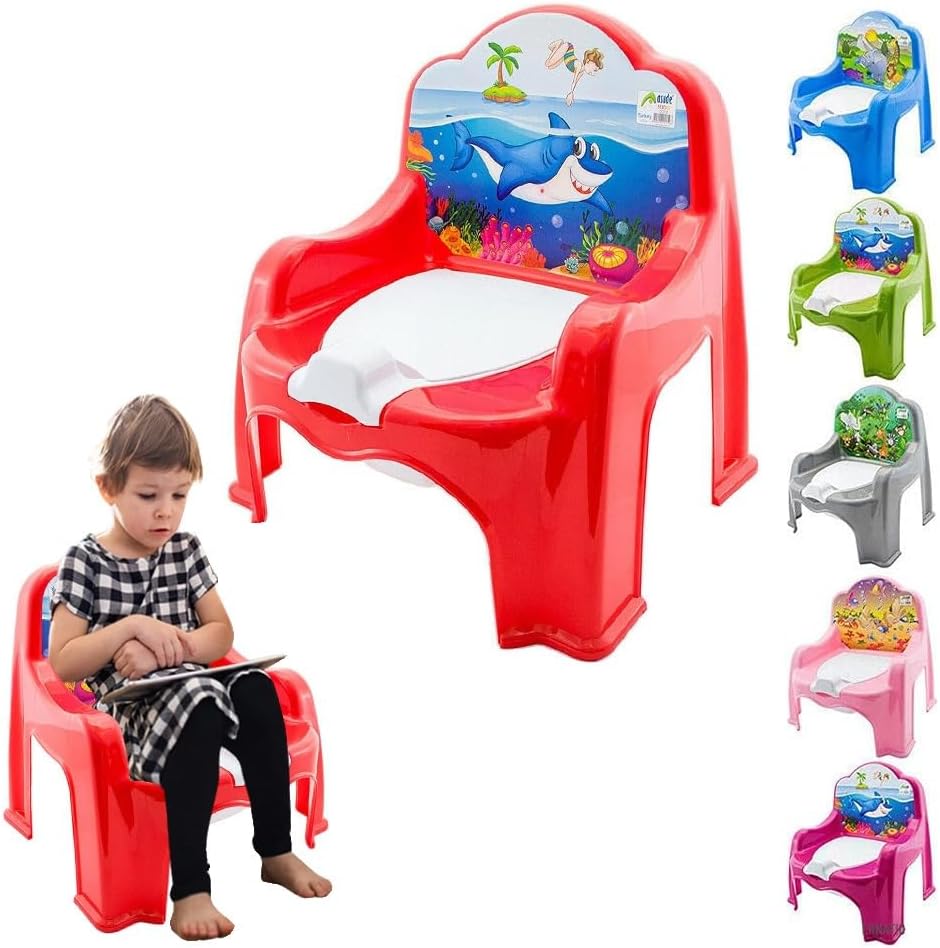 Baby Potty Toilet Training Seat Chair - Toddler Infants, Children Trainer | Portable Potty Great for Travel Boys and Girls with Removable Lid | Fun Kids Toilet Seat, Animal Design