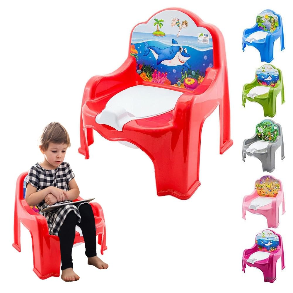 Baby Potty Toilet Training Seat Chair - Toddler Infants, Children Trainer | Portable Potty Great for Travel Boys and Girls with Removable Lid | Fun Kids Toilet Seat, Animal Design