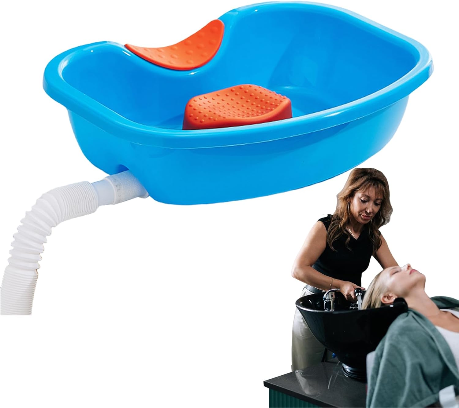 Wash Station - Portable Hair Basin Build, Ergonomic Neck Rest Design, Reusable Buddy Tray, Flexible Drain Hose | Caregiving Usage Enabling Gentle Hair Cleaning During Limited Mobility Situatio