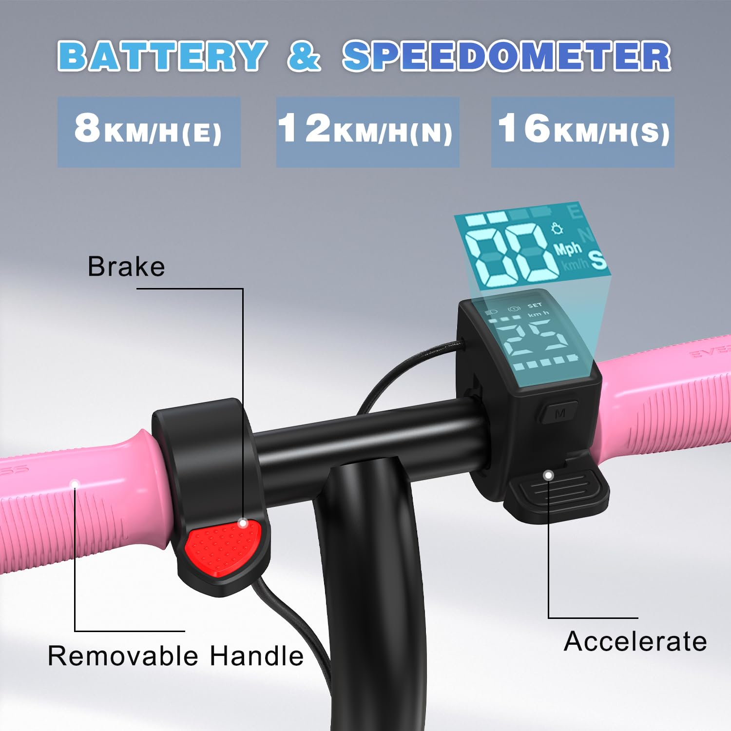 EVERCROSS E6 Monopattino Elettrico Bambini dai 6 ai 12 Anni, Tre Modalità Velocità, Batteria Alta Capacità 21,6V/5,2AH, Motore 150W, Velocità Sicurezza 8-16KM/H, Autonomia 15KM, Leggero e Portatile