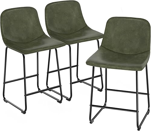 Miniatura 116 de TAVR Juego de 2 sillas de comedor, taburetes de altura de mostrador sin brazos con respaldo que soporta hasta 500 libras para el hogar, cocina,
