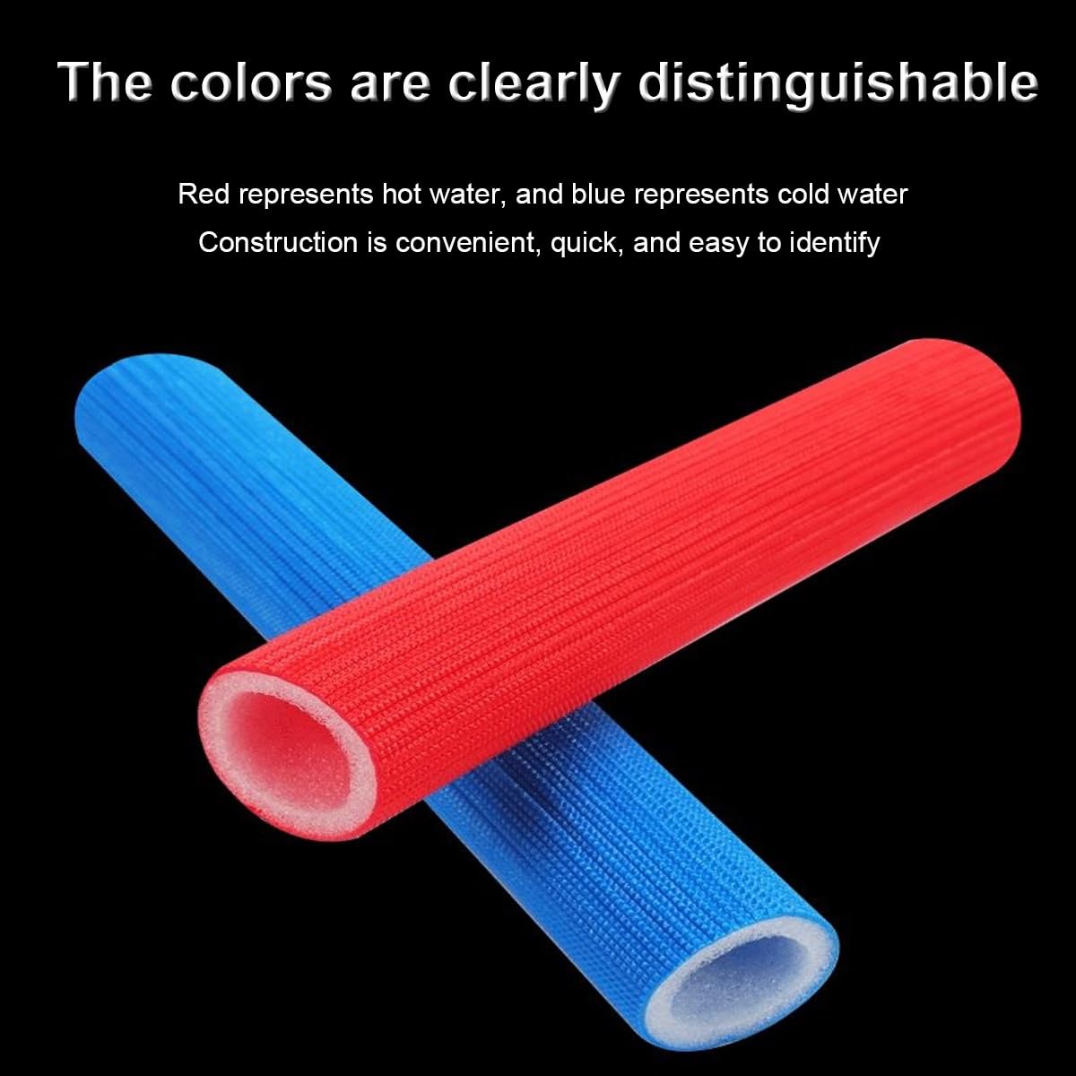 Tubo isolante in schiuma per tubi da 1,6 cm, 1,9 cm, 2,5 cm, 1-0,6 cm, diametro interno 1,50 m, guaina isolante termico (rosso, ID 1 "x T 1/3")