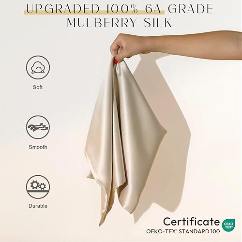 Miniatura 2 de ZIMASILK Funda de almohada de seda de morera 100 % pura mejorada para cabello y piel, con cremallera oculta reforzada, seda de grado 6A más suave y