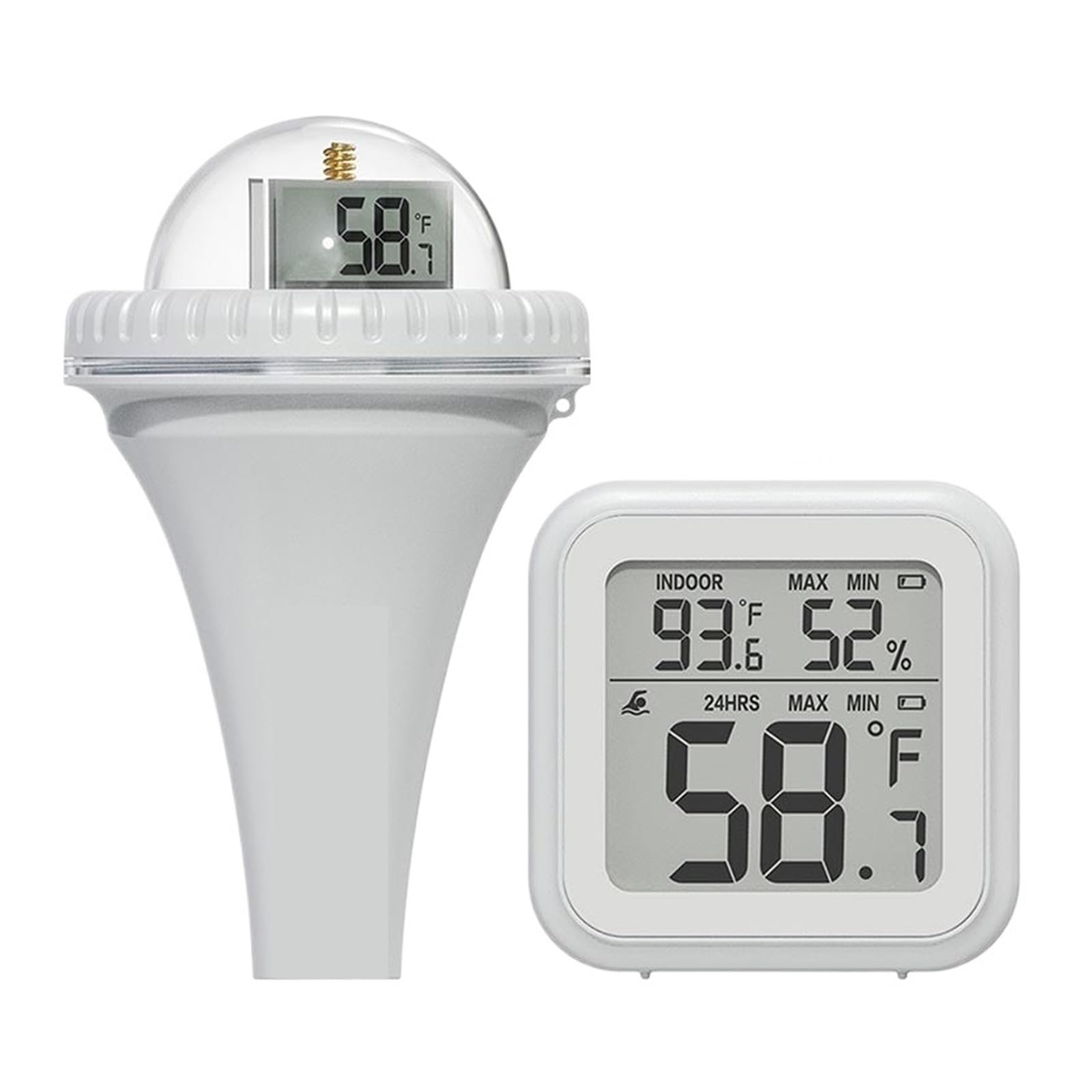 Thermohygromètre Thermomètre De Piscine sans Fil Thermomètre De Piscine Flottant Facile À Lire Thermomètre De Piscine Kit De Test De Bain Chaud De Piscine