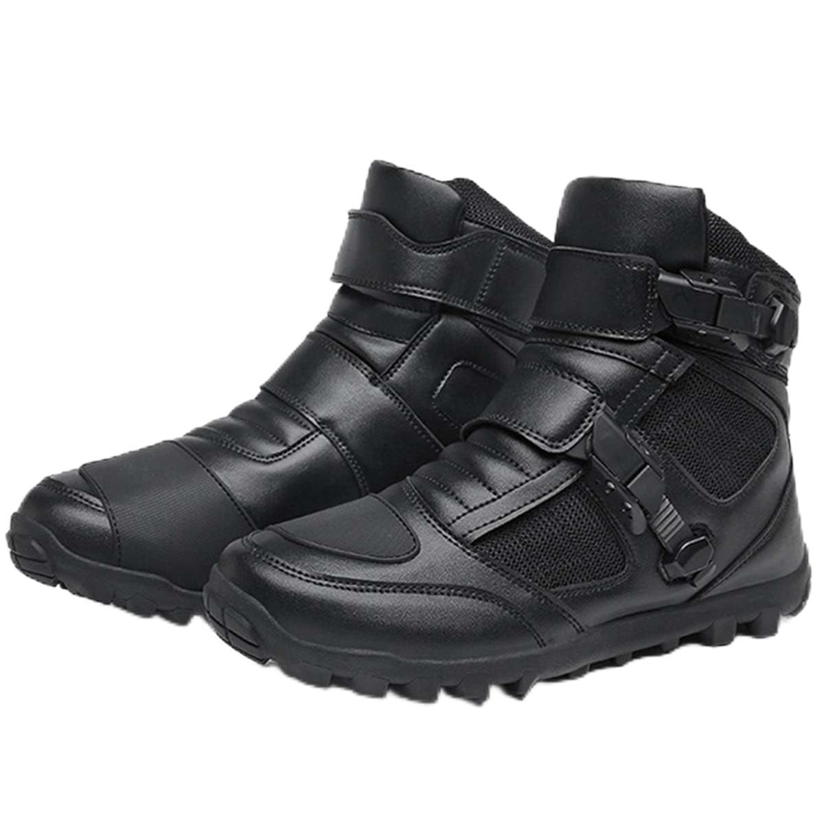 Chaussures de Moto pour Homme et Femme Bottes de Moto en Cuir