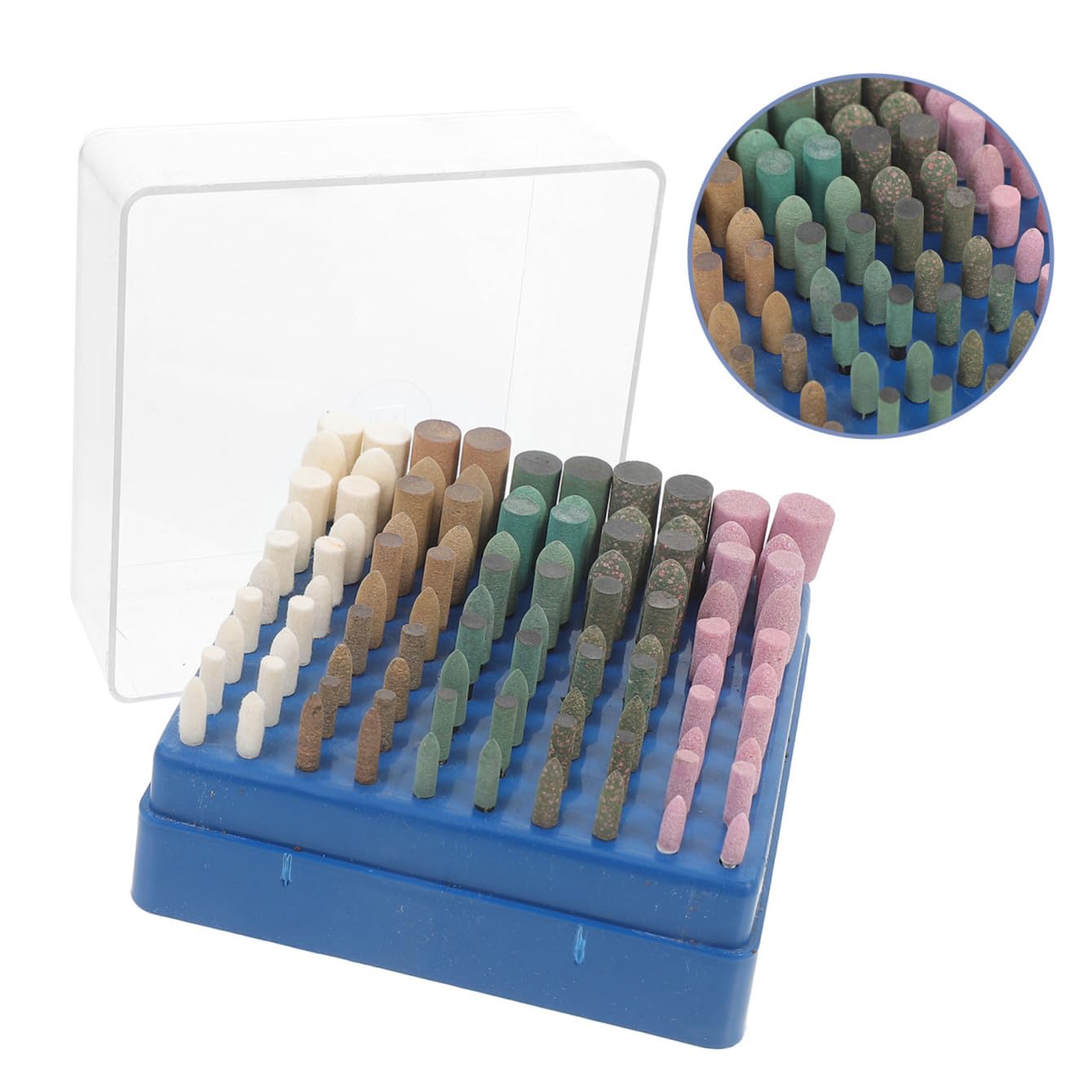 Juego de Brocas de Pulido para Amoladora Eléctrica, 100 Piezas | Lana, Goma, Cuero y Acero, 3, 0mm de Vástago, Mezcla Compacta para Talleres y Hogares