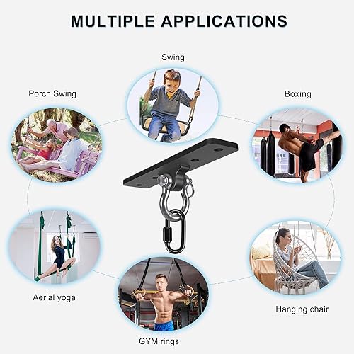 Miniatura 5 de Kipika Colgador de pared para bolsa pesada, soporte giratorio para bolsa de boxeo resistente para gimnasio en casa, longitud ajustable para bolsa de