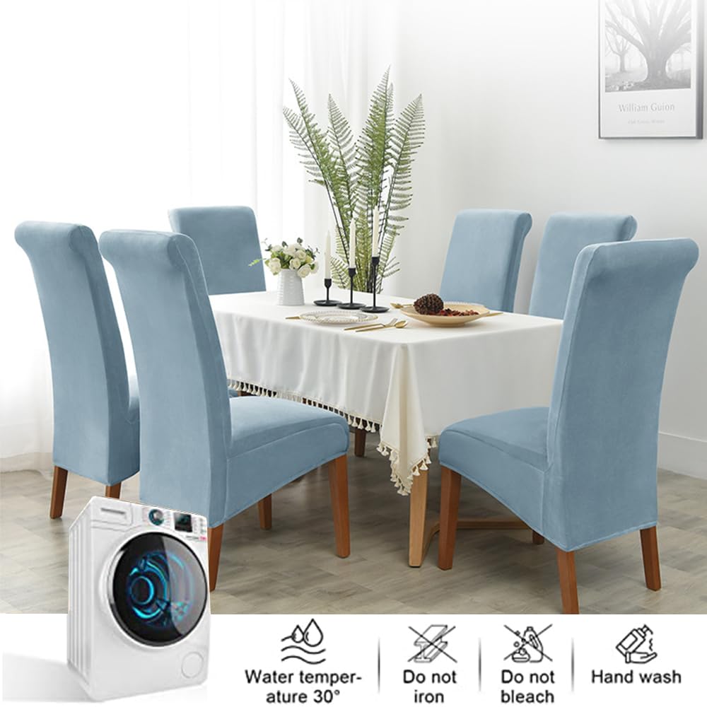 Set di 4 coprisedili elasticizzati per sedie da pranzo, rimovibili e lavabili, in tessuto spesso, ideali per ristoranti, colore beige