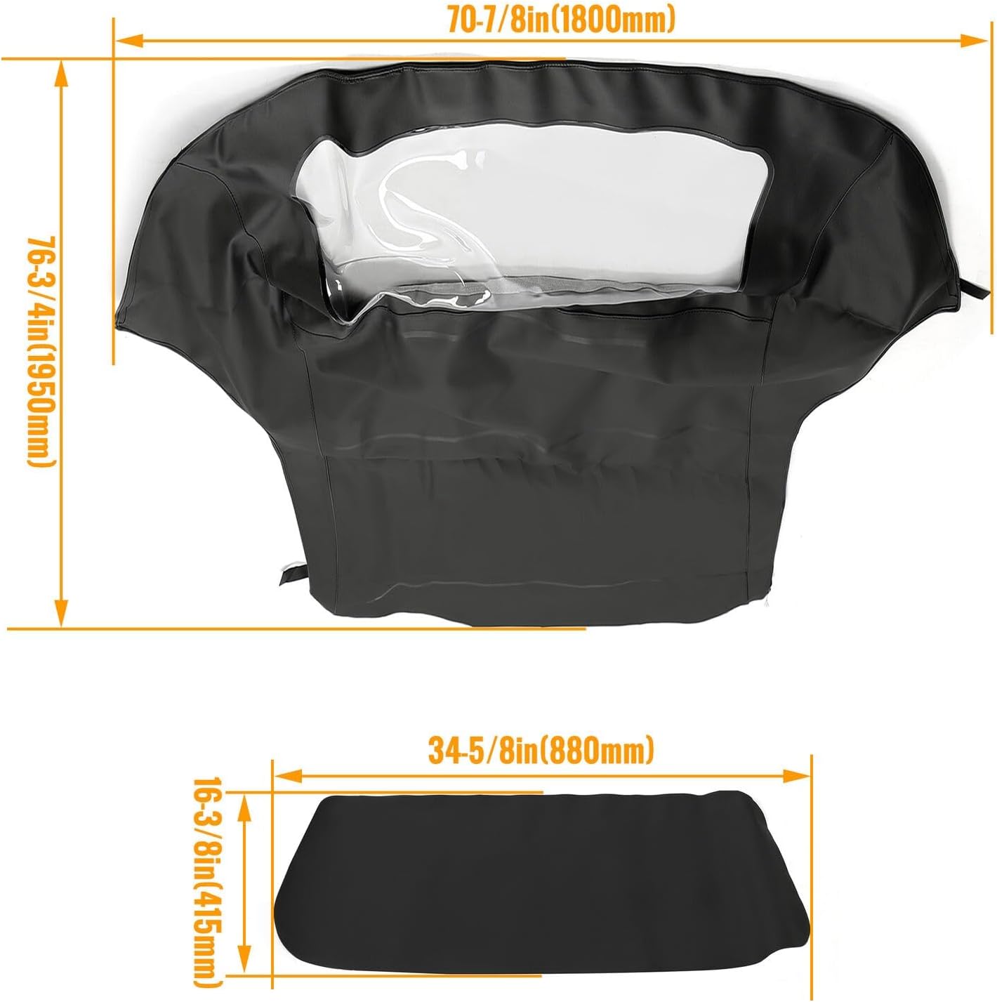 Suitable for Premium Convertible Top for 1994-1999 BMW 3 Series E36 (318i, 323i, 325i, 328i, M3) - Durable Soft Sailcloth Roof with Plastic Window - Black + Brown