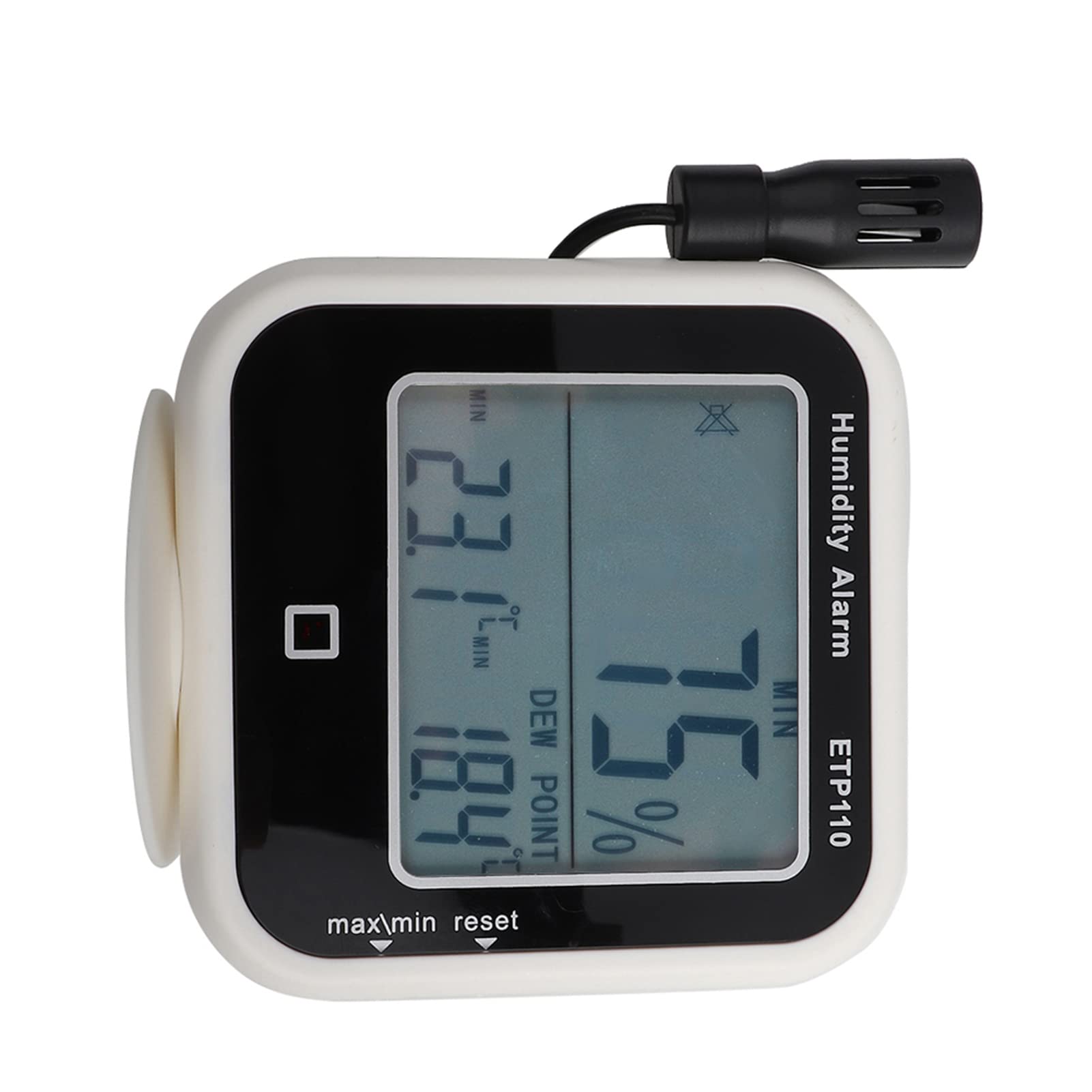 Naroote Termoigrometro Digitale ETP110 per Uso Domestico/laboratorio Misuratore del Punto di Rugiada con Allarme LED Ampio Display LCD per Officina