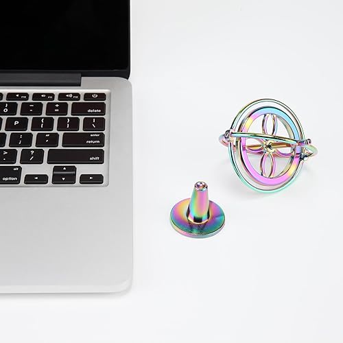 Miniatura 6 de QLKUNLA Giroscopio Juguete Metal Anti Gravedad Giratorio Escritorio Giroscopio Volador Movimiento Balance Física Juguete Educativo Entrenamiento