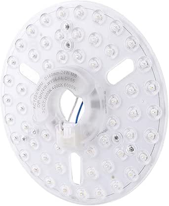 6,3 Pouces 24W Kit De Modernisation De Lumière De Ventilateur De Plafond LED, 3CCT, 3000K 4000K 6000K Dimmable, Remplacement De La Lumière LED Du Ventilateur De Plafond, (White