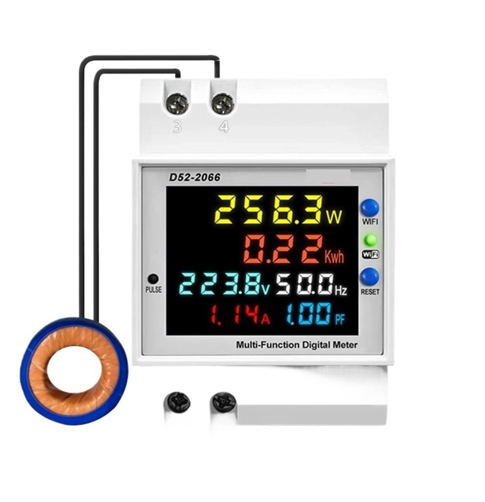 Compteur d'énergie Moniteur de courant de tension sur rail DIN