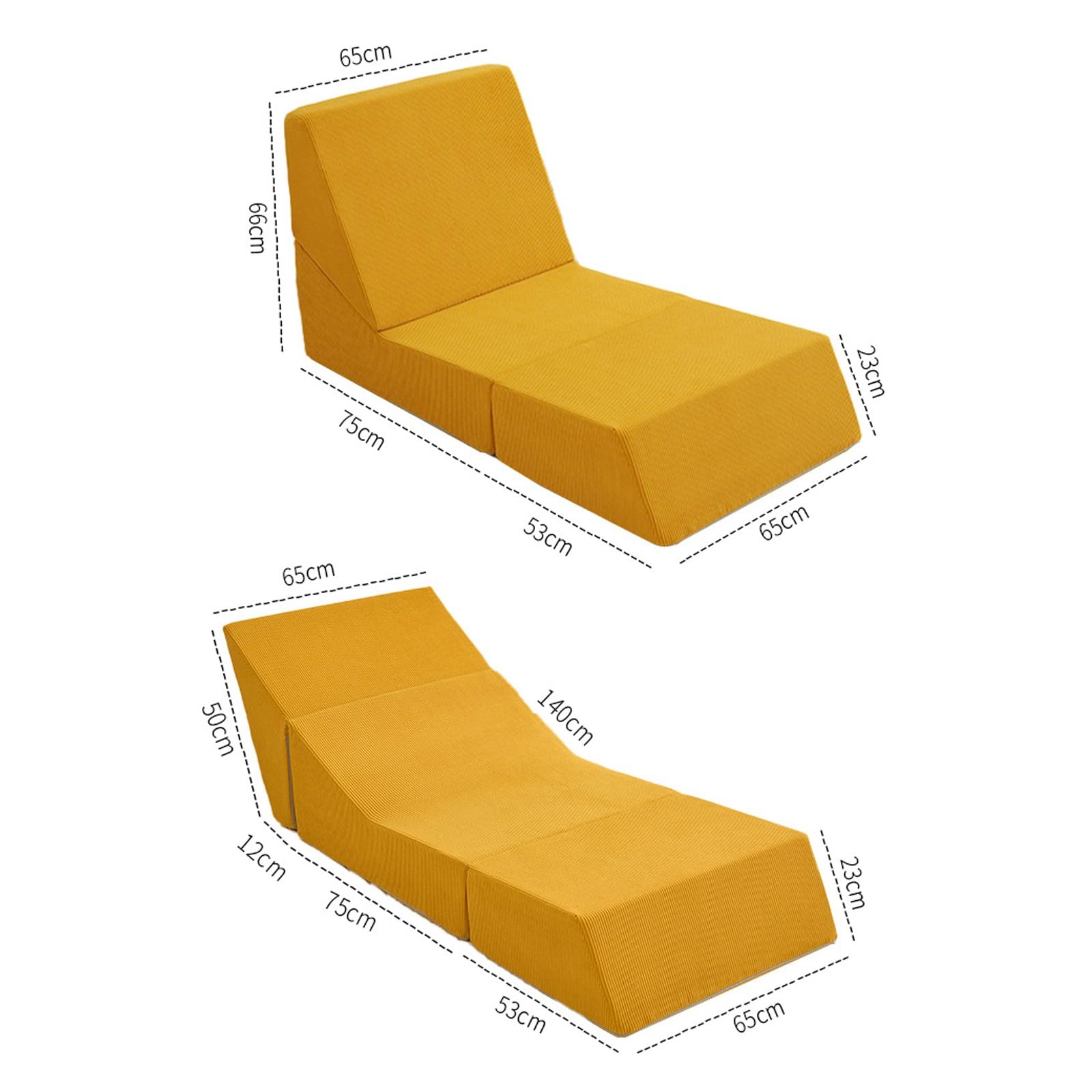 Rozkładana sofa, składane krzesło futon, gąbka o wysokiej gęstości, tkanina sztruksowa, składana konstrukcja, idealne do salonu lub sypialni, meble zajmujące mało miejsca w kolorze zielonym