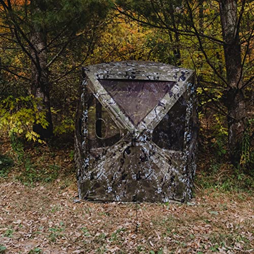 Barronett Blinds Big Mike Portable Hunting Blnid, Tall Hub Blind, Shoot While Standing, Low Profile Windows, 2-Person, 80" x 75" x 75"