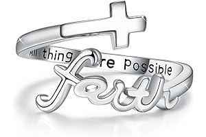 Cross Ring: Christian Faith Sterling Silver Wrap Adjustable Band