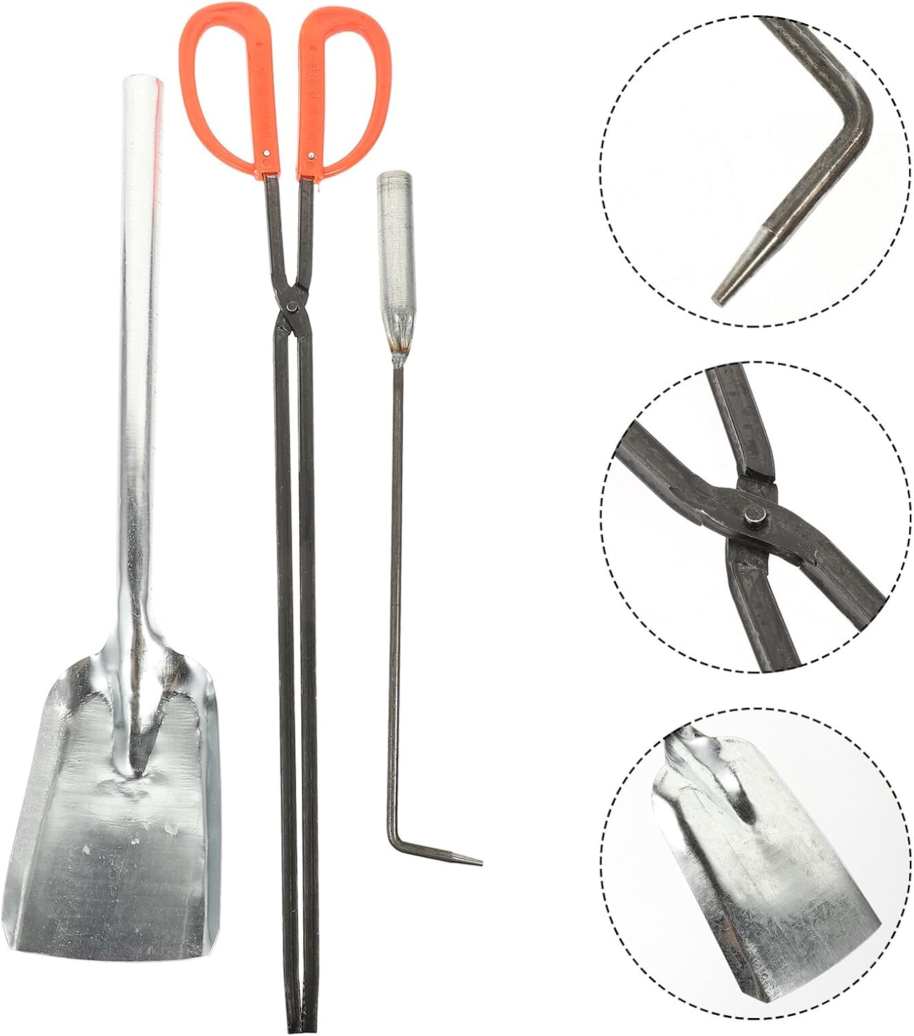YARNOW 3pcs Fireplace Tool Set with Iron Fire Coal Shovel Fire Poker for Home Use Small Size Winter Hearth Accessories