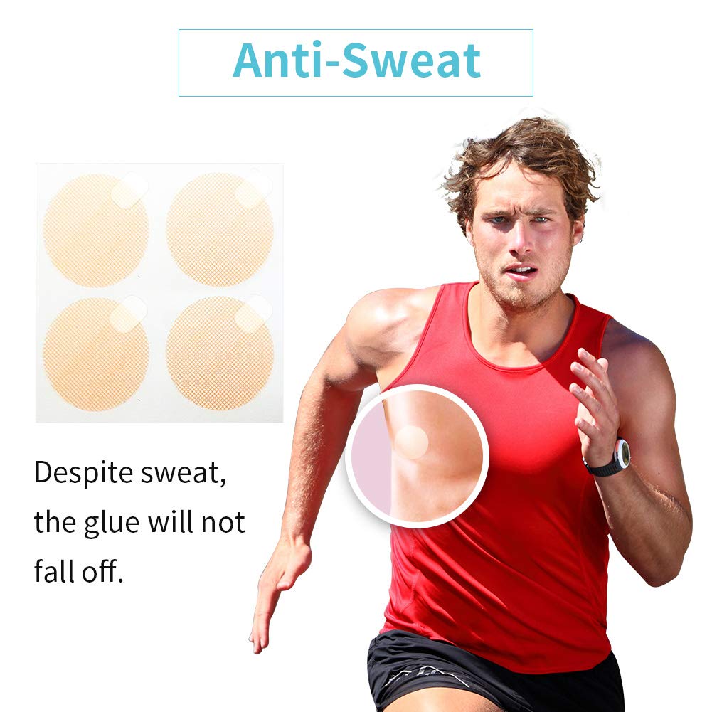 Copricapezzoli Paracapezzoli Uomo Running - Copri Capezzoli Adesivi, USA e Getta, Impermeabile Cerotti Capezzoli Maratona Corsa Sport, Nipple Covers, 3cm (Non Toccare la Superficie Adesiva)