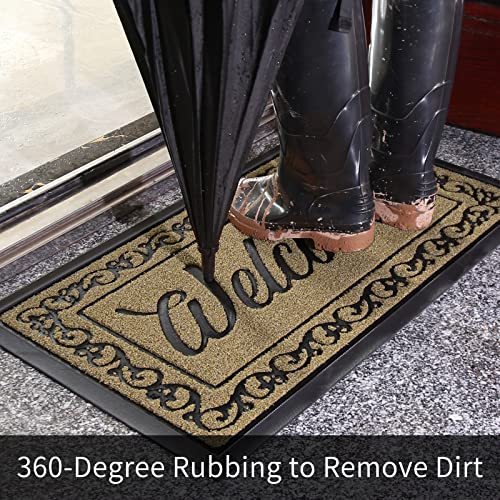 Yimobra welcome door mat, Heavy Duty Sturdy Front Mats for Home Entrance Outdoor Indoor,Non Slip Backing - Image 4