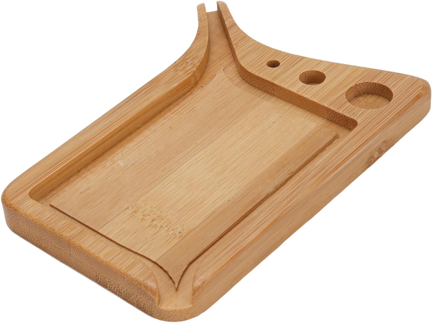DAN&DRE Rolling Tray with Brush Dispensing Slots. Rounded Edges. Multipurpose Bamboo Rolling Tray