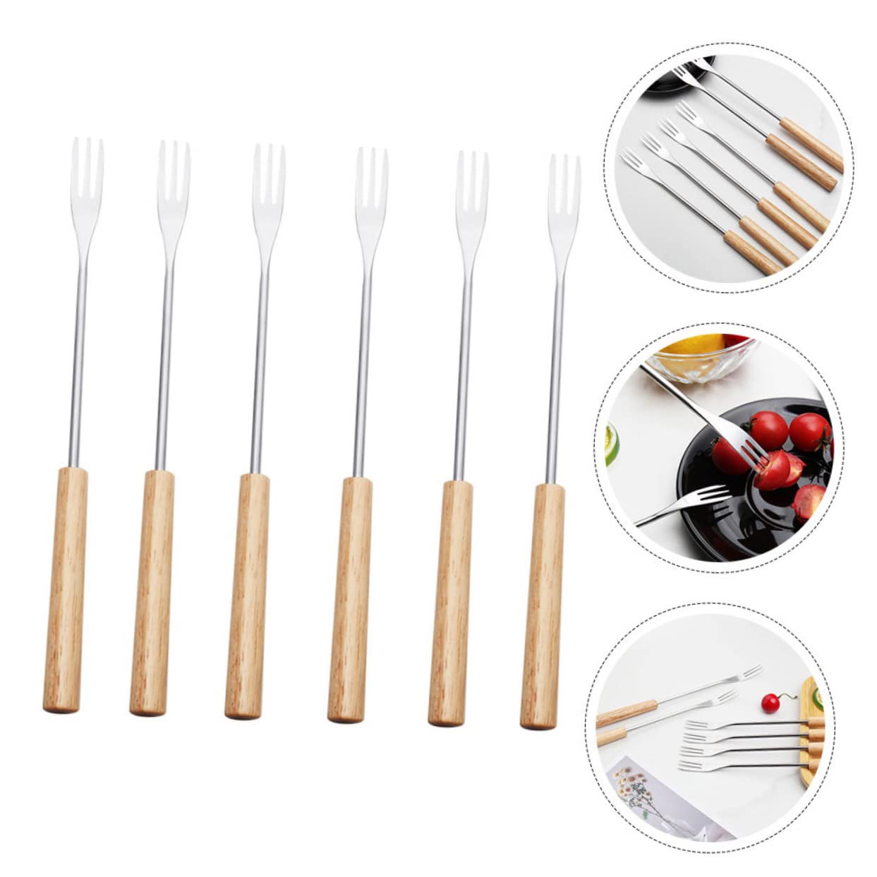 Garneck 12pcs Chocolate Fondue Fork Exquisite Forks Fondue Skewers Cheese Fondue Forks Fruit Forks Chocolate Dipping Tools Ice Cream Fondue Forks Cheese Forks Bbq Fork Stainless Steel