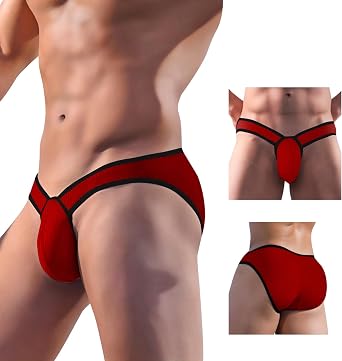 Meshal Mens Cotton Low Rise Briefs Soft Breathable Bulge Pouch Sexy Underwear