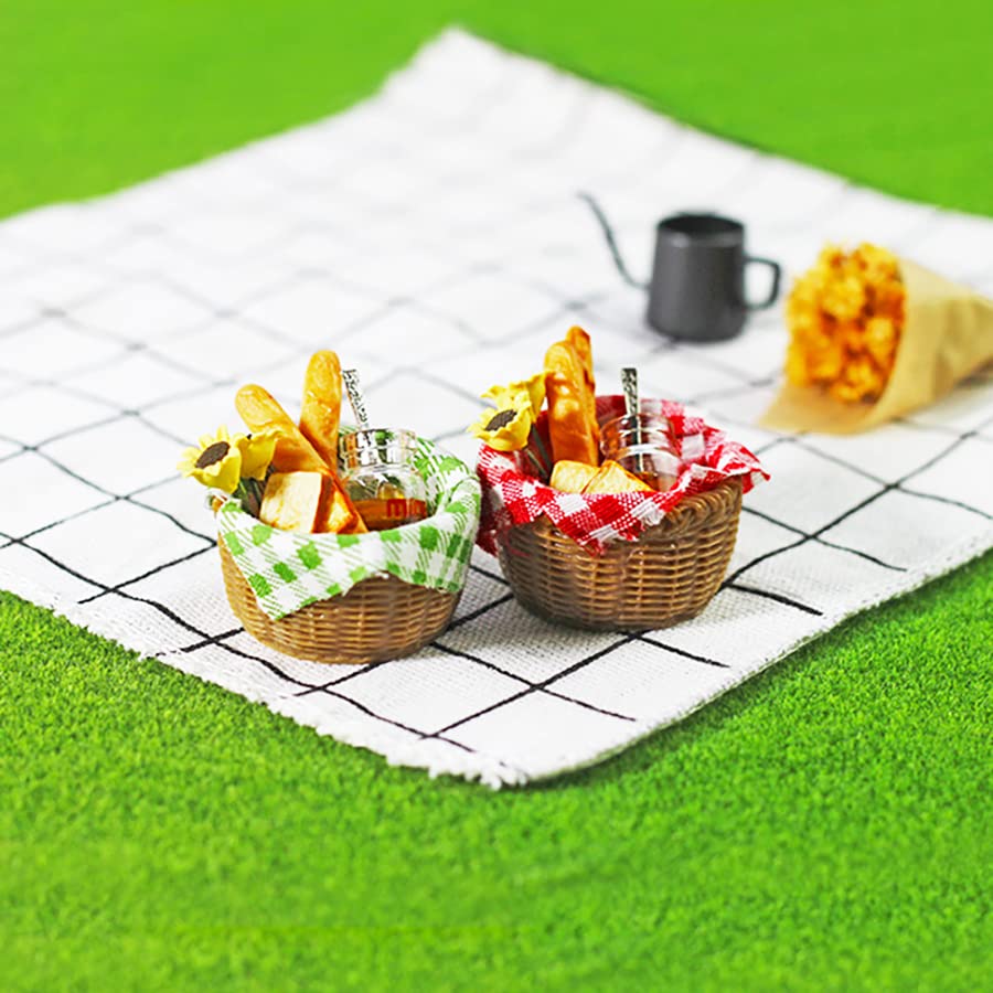 ミニチュア バスケット デコレーション Amazon.co.jp: ミニチュアパンバスケット3点セット ミニピクニック