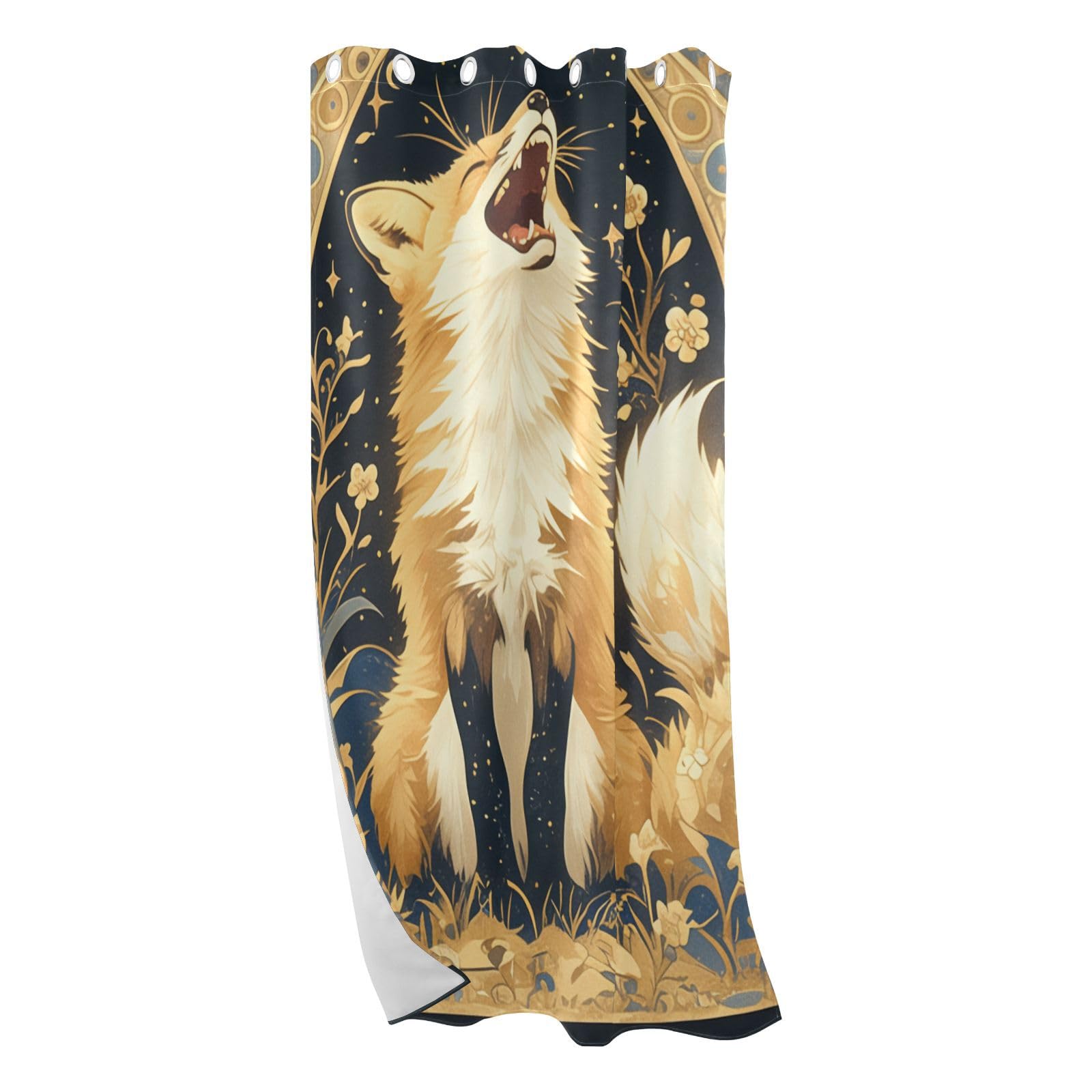 Rideau de porte bohéme renard doré voilage transparent de 132x213 cm pour baie vitrée