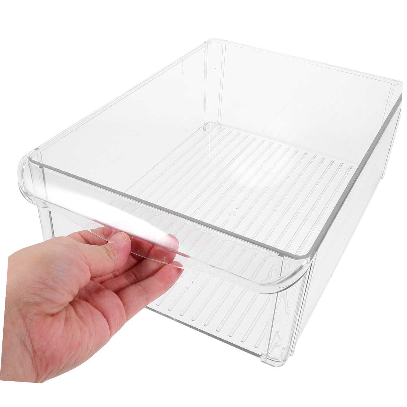 NOLITOY Caja Organizadora Apilable para Refrigerador, Transparente, Tapa