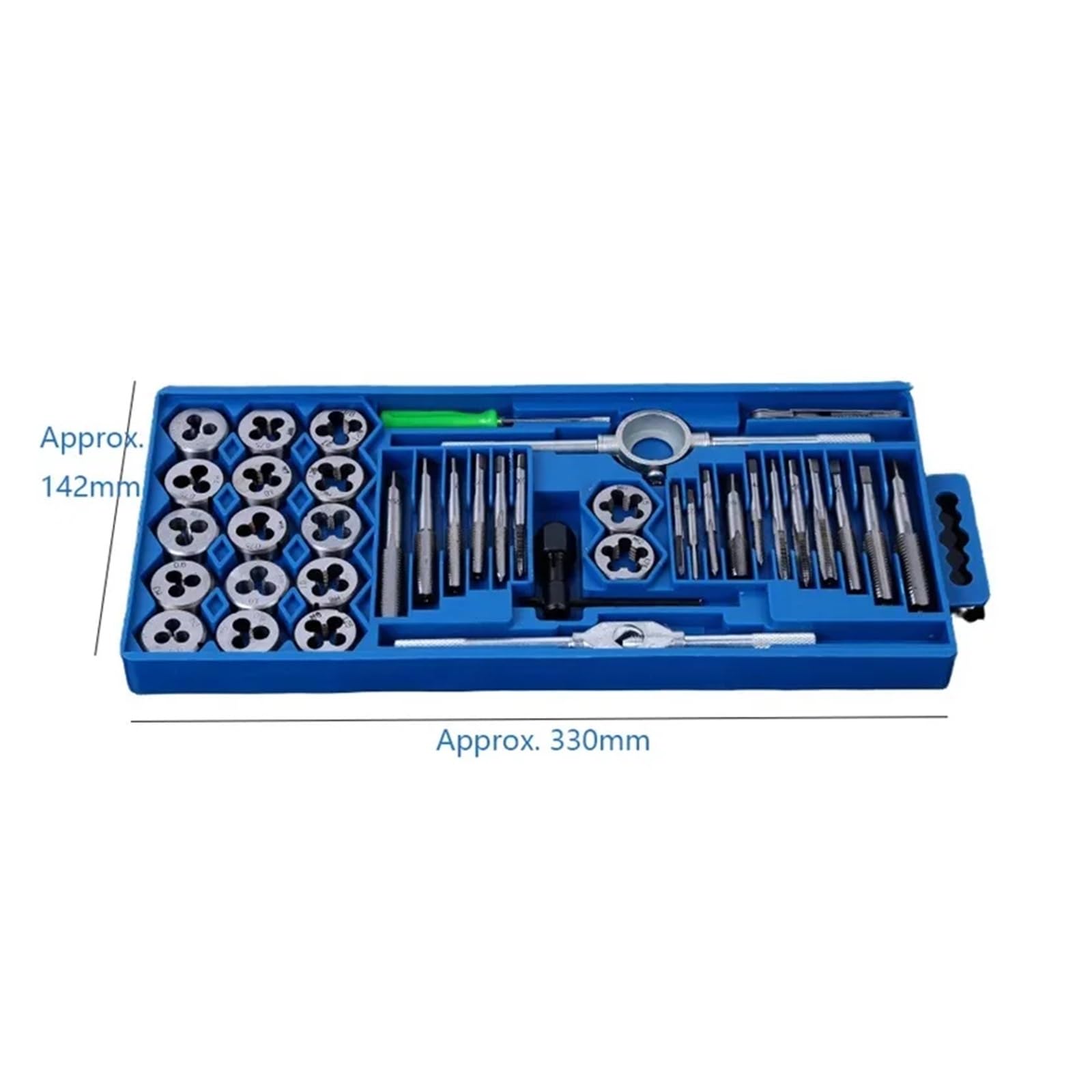 Juego de machos de roscar de 40 piezas M3-M12 con rosca métrica, llave de macho de roscar manual, herramienta de roscado de metal, juego de machos de roscar de alambre de acero