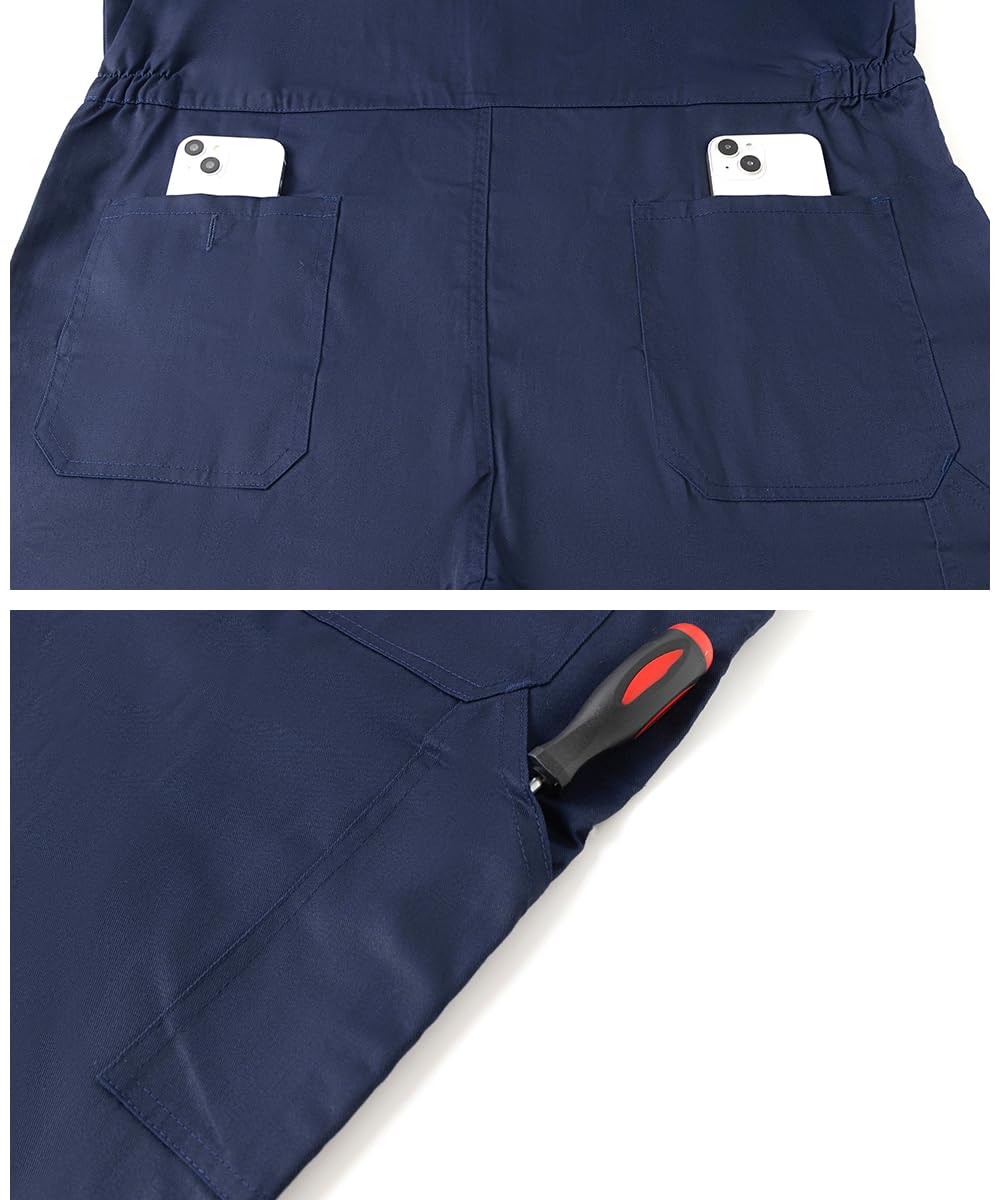 Tuta da Lavoro Uomo Tuta da Meccanico con Cappuccio Tuta Intera da Lavoro con Cerniera Tuta Meccanica Blu da Lavoro Abbigliamento da Lavoro