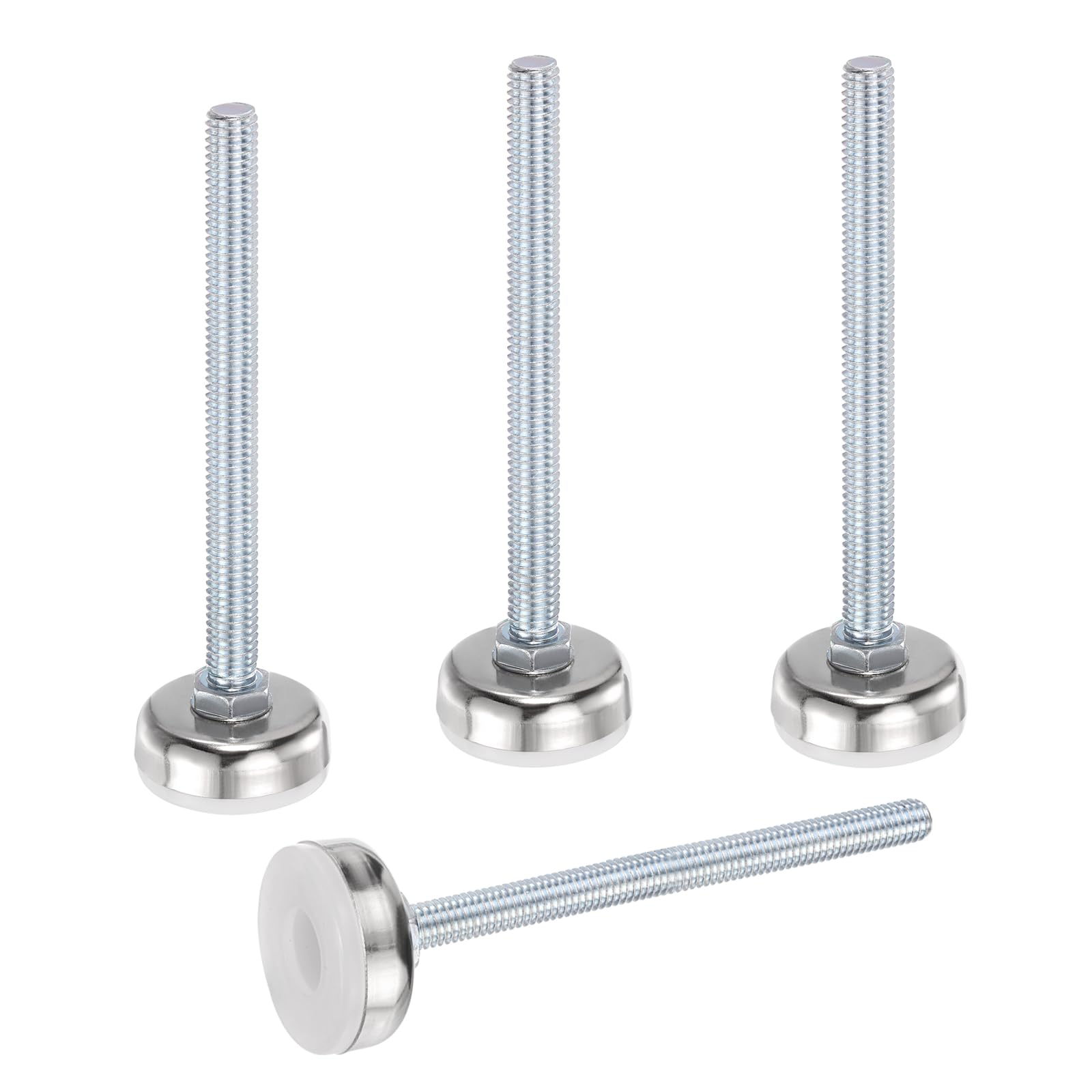sourcing map 4Pcs Furniture Leveling Feet, 3/8"-16 x 2.5" x 1.4" Adjustable Metal Furniture Feet Levelers, Non-Slip Screw in Threaded Table Leg Levelers for Sofa, Chair, Cabinet, Table