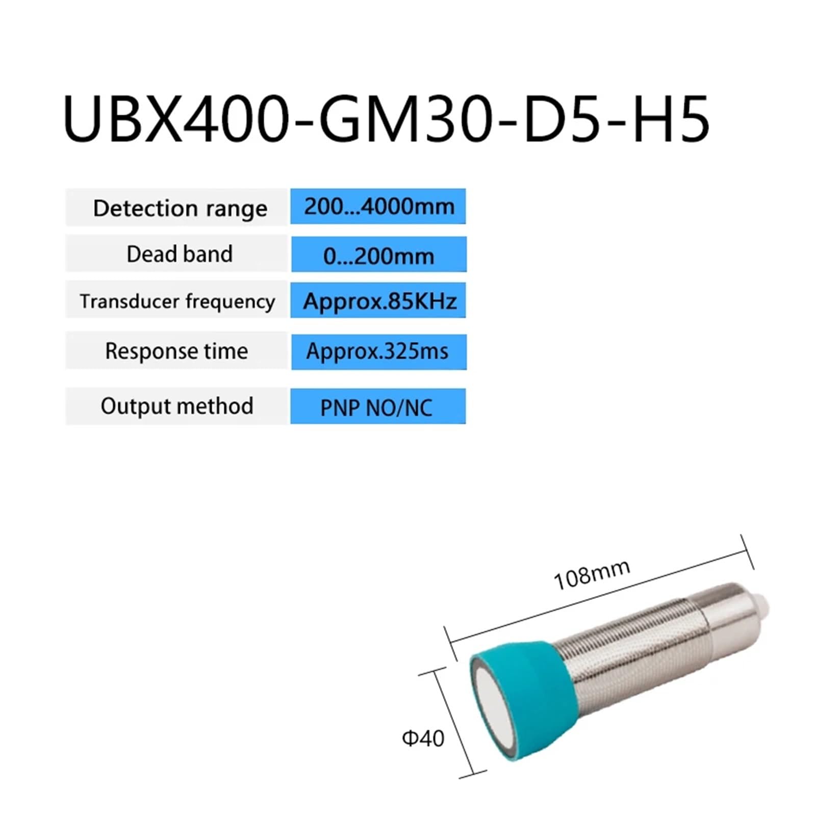 Ultradźwiękowy czujnik zbliżeniowy M30 NPN/PNP 4-20 mA/0-10 V/RS485, odległość wykrywania 4 m (4000 mm PNP NO NC)