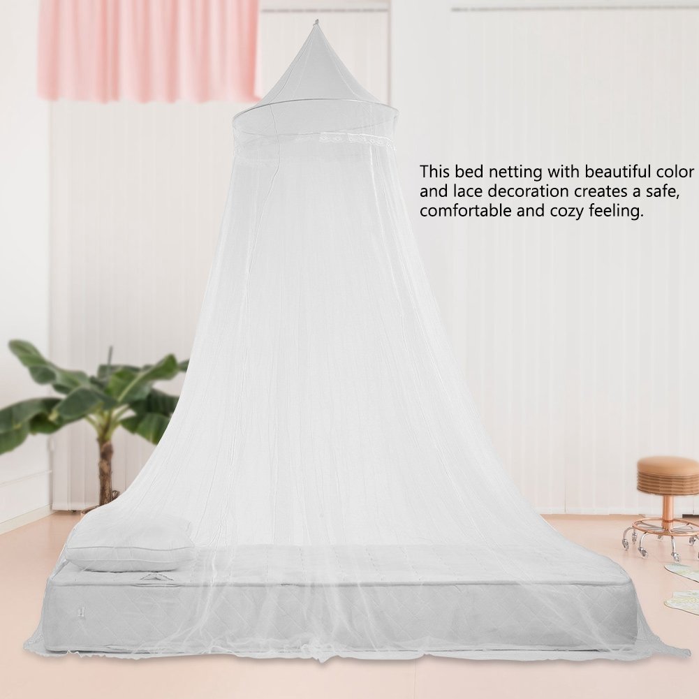 Atyhao Bed Mosquito, Dome Lace Mosquito Mesh Net Princess Kids Bed Canopy for Child Girls Room Bed 1.5 1.8 Meters Width(white) - Image 3