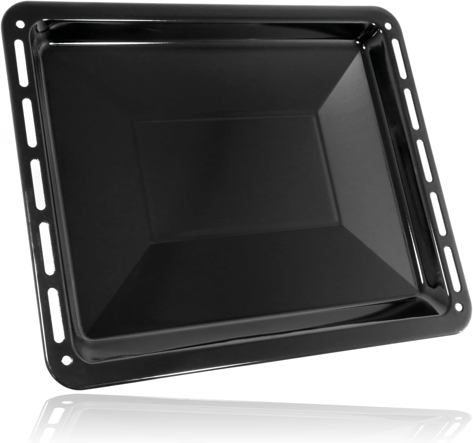 SPARES2GO Large Vitreous Enamel Oven Baking Tray for Bosch, fits Neff & fits Siemens (455mm x 375mm)