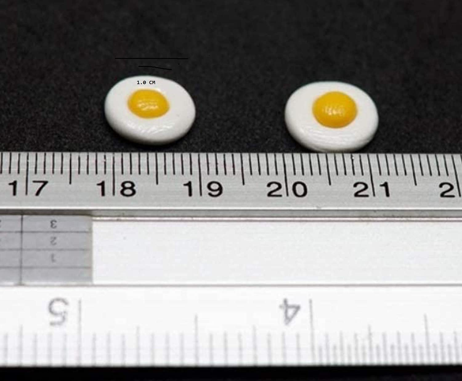1shopforyou 20 Psc 1.0 CM Fried Egg Miniatures Food Kitchen by Handmade