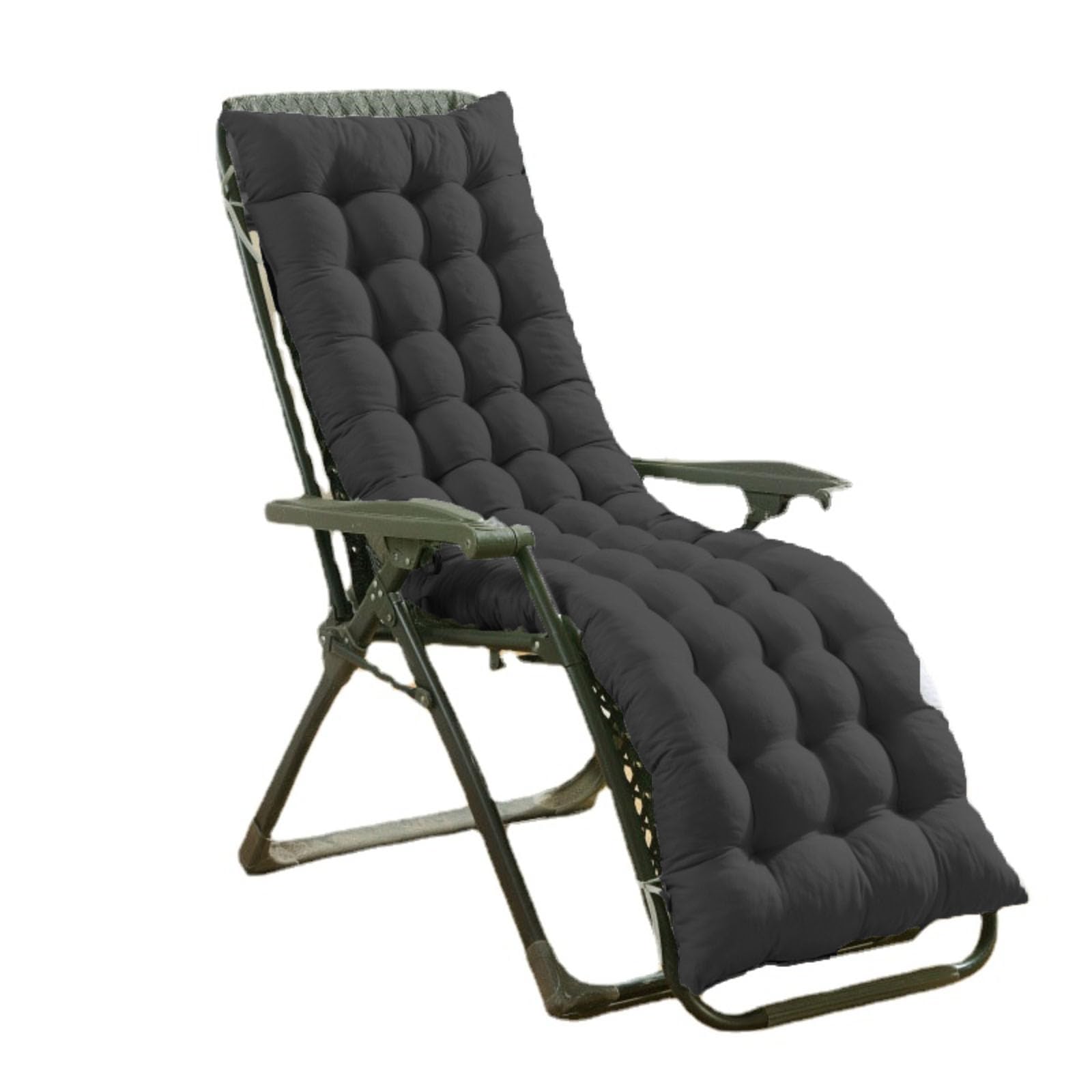 BangDon Extra Thick Sun Lounger Cushion Classic Design Texture Rocking Chair Cushion Home Decor Soft Sunlounger Seat Pads for Sunbed Long Bench Tatami (Black,170 * 40)