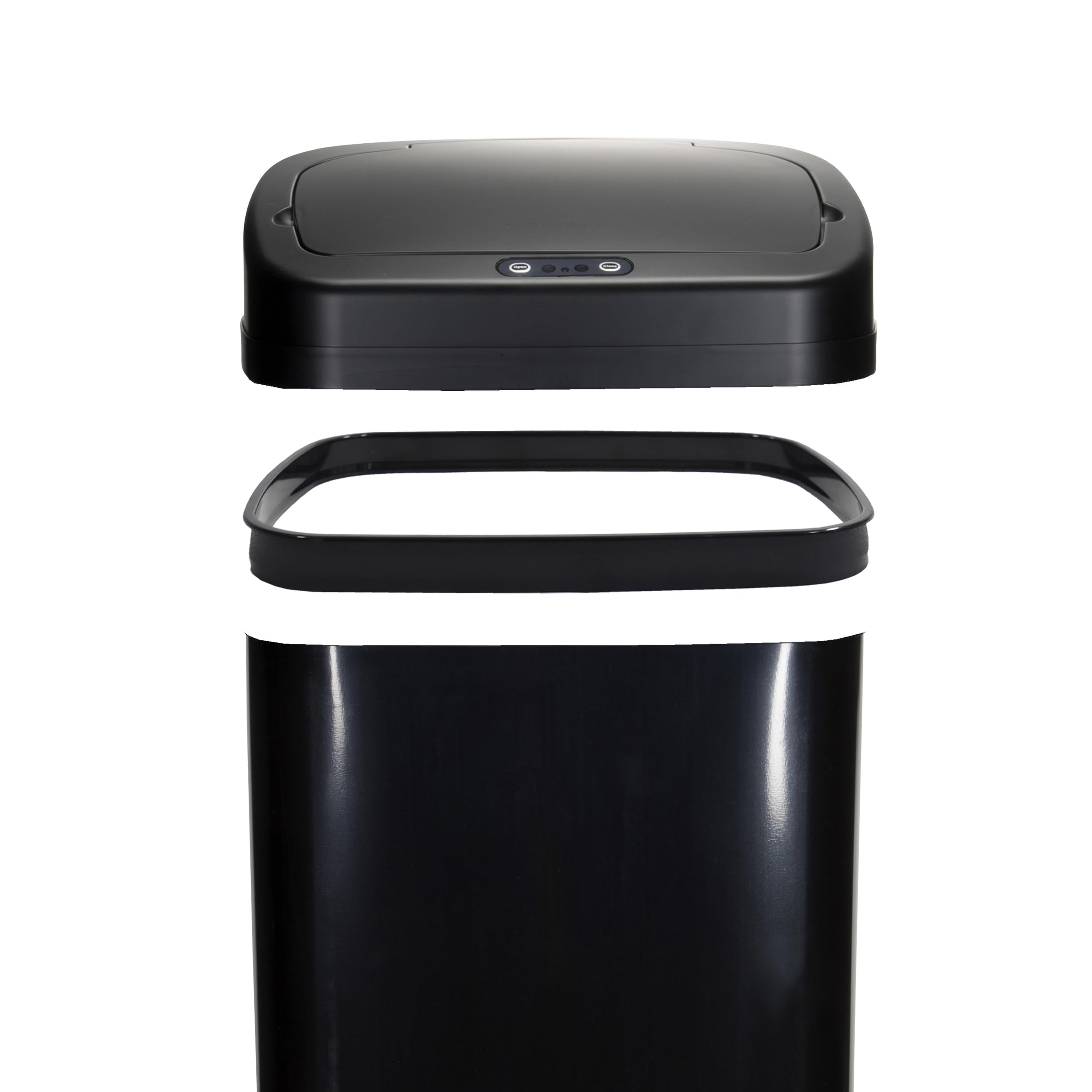 FLINQ 60L Smart Sensor Mülleimer - Automatischer Kuche Mülleimer Mit Sensor - Moderner Abfalleimer 60L - Küchenmülleimer Groß - Anthrazit