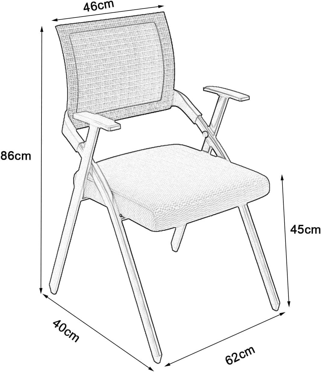 Modern Blue Folding Office Chair for Home Office School Conference Room Multi Functional and Portable with(Orange)