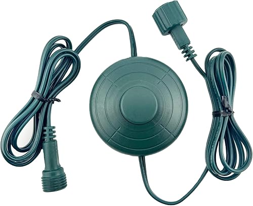 Miniatura 9 de Cable de alimentación de 6 pies con interruptor de pie de encendidoapagado para luces de árbol de Navidad, impermeable, enchufe de 58 pulgadas,