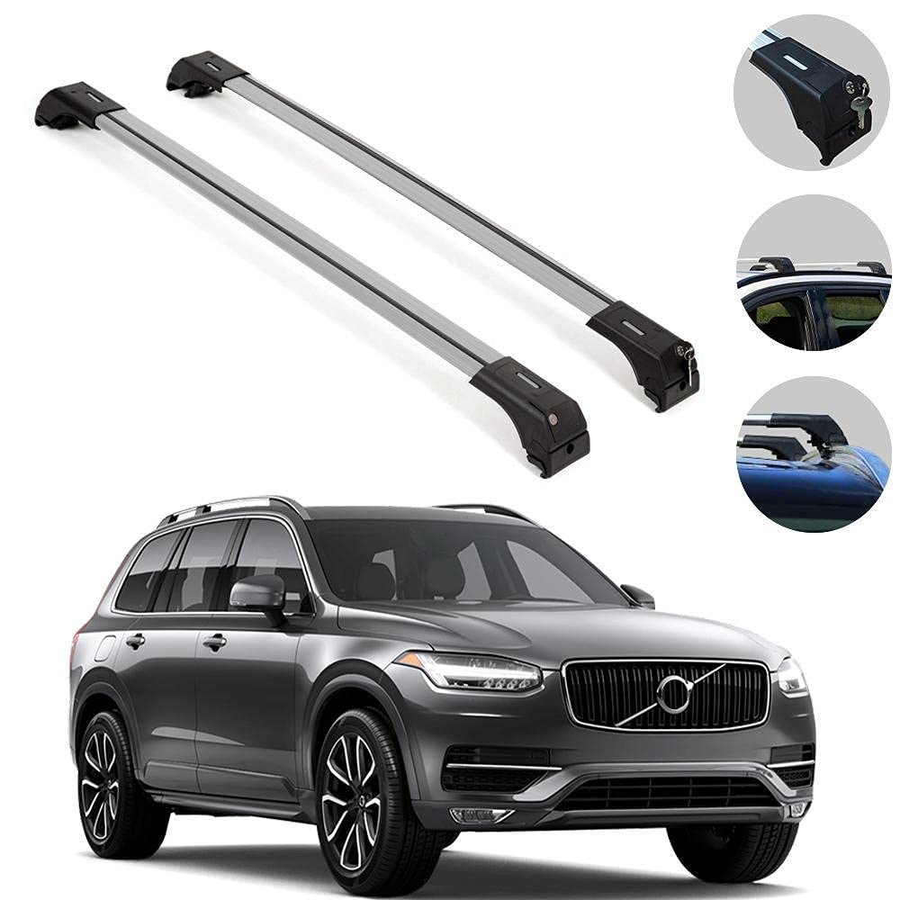OMAC Roof Rack Cross Bar Set Fits Volvo XC90 20162022 Lockable Rooftop Cargo Rack Luggage
