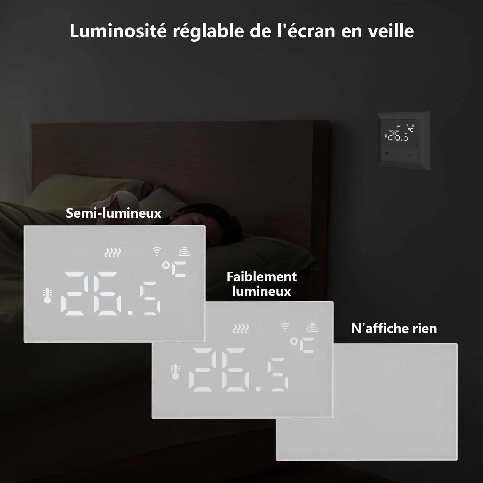 KETOTEK Thermostat Connecté, Programmable Thermostat Chauffage électrique 16A, Thermostats d'ambiance WiFi Compatible avec Alexa, Commande Vocale et App Télécommande