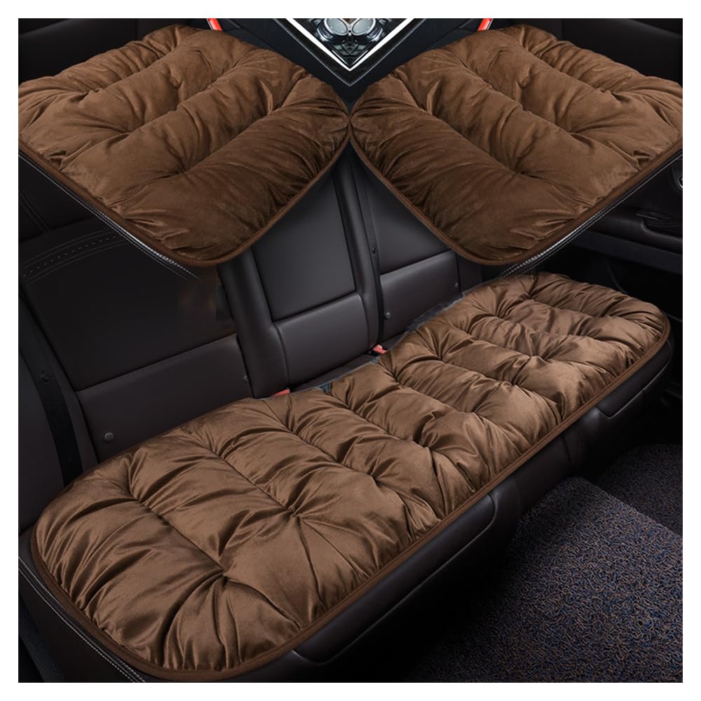Cuscino per Sedile Auto per Renault Kadjar Kangoo II III Koleos I II, Auto Coprisedile con Fondo Antiscivolo Sedile Auto Traspiranti in Peluche Interni,Set of 3 Pieces-Brown