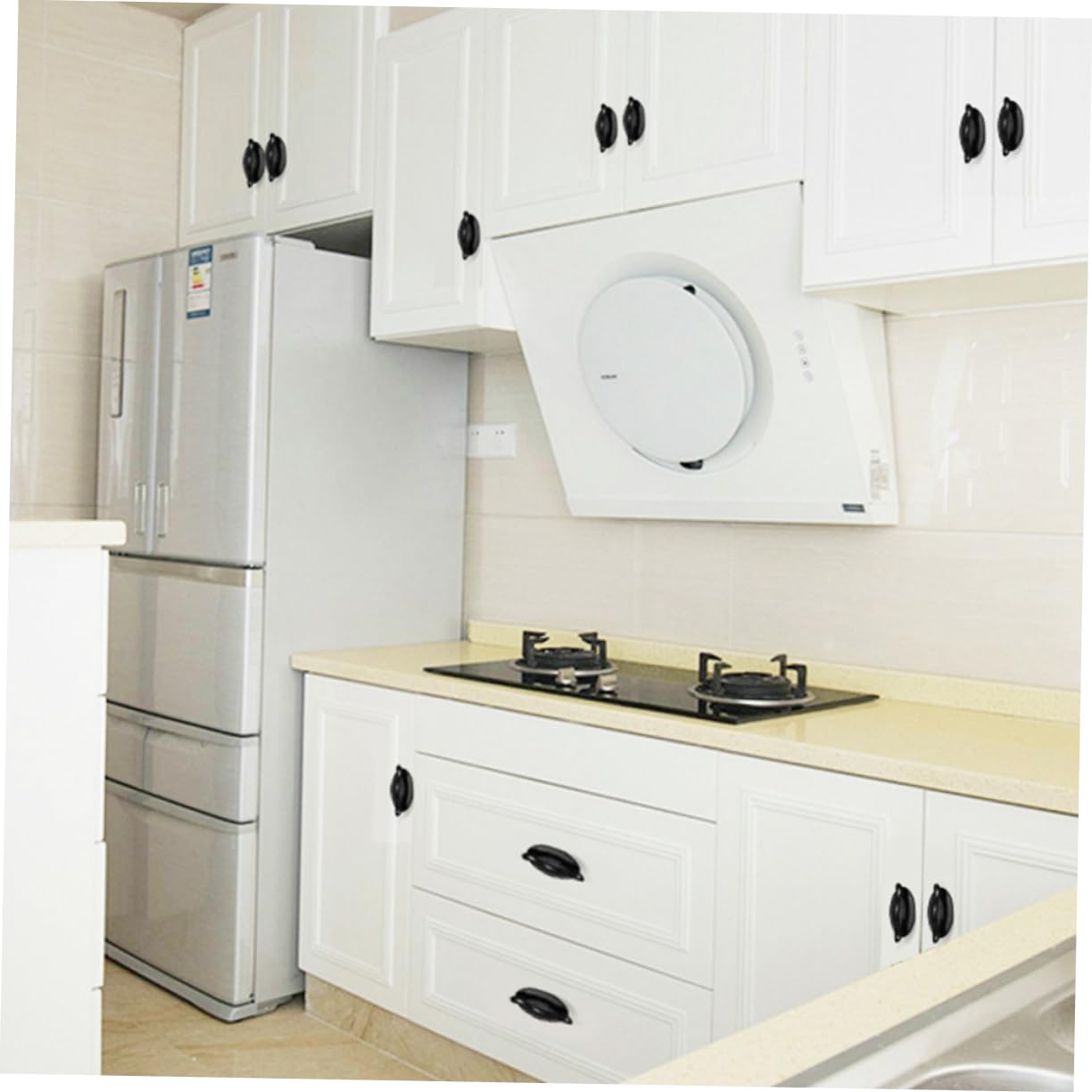 HOMSFOU 10pcs Plastic Solid Cabinet Knobs Kitchen Drawer Door Pull Handles -Functional