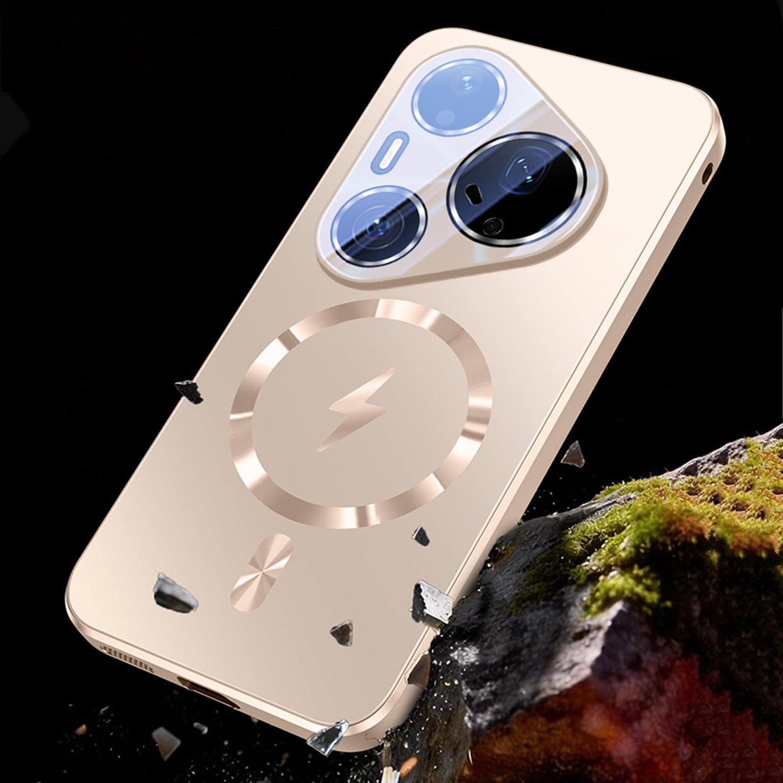 Magnetisch Hülle für Huawei Pura 90 Pro Max/90 Pro/90, Dünne Gefrostet rutschfeste Schutzhülle mit Volls Schutz des Objektivs Handyhülle,Schwarz,90 Pro