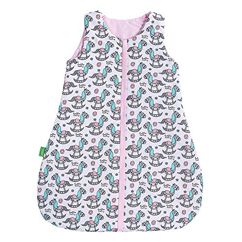 lulando Gigoteuse pour bébé nouveau-né et bébé Gigoteuse d'été et Gigoteuse d'hiver pour votre bébé. Couleur : Rocking Horses/White, dimensions : 70 cm Cover