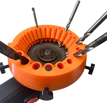 Drill Bit Sharpener, Angle Grinder Drill Bit Sharpener, Power Drill Bit Grinding Attachment, Handheld Drill Bit Sharpener for All Bits, Drill Bit Sharpener for Grinder 2 to 13 mm Drill Bits (Orange)